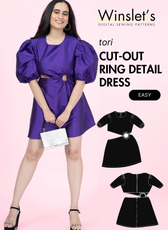 Cutout Ring Detail Dress Sewing Pattern 'Tori'