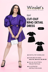 Cutout Ring Detail Dress Sewing Pattern 'Tori'