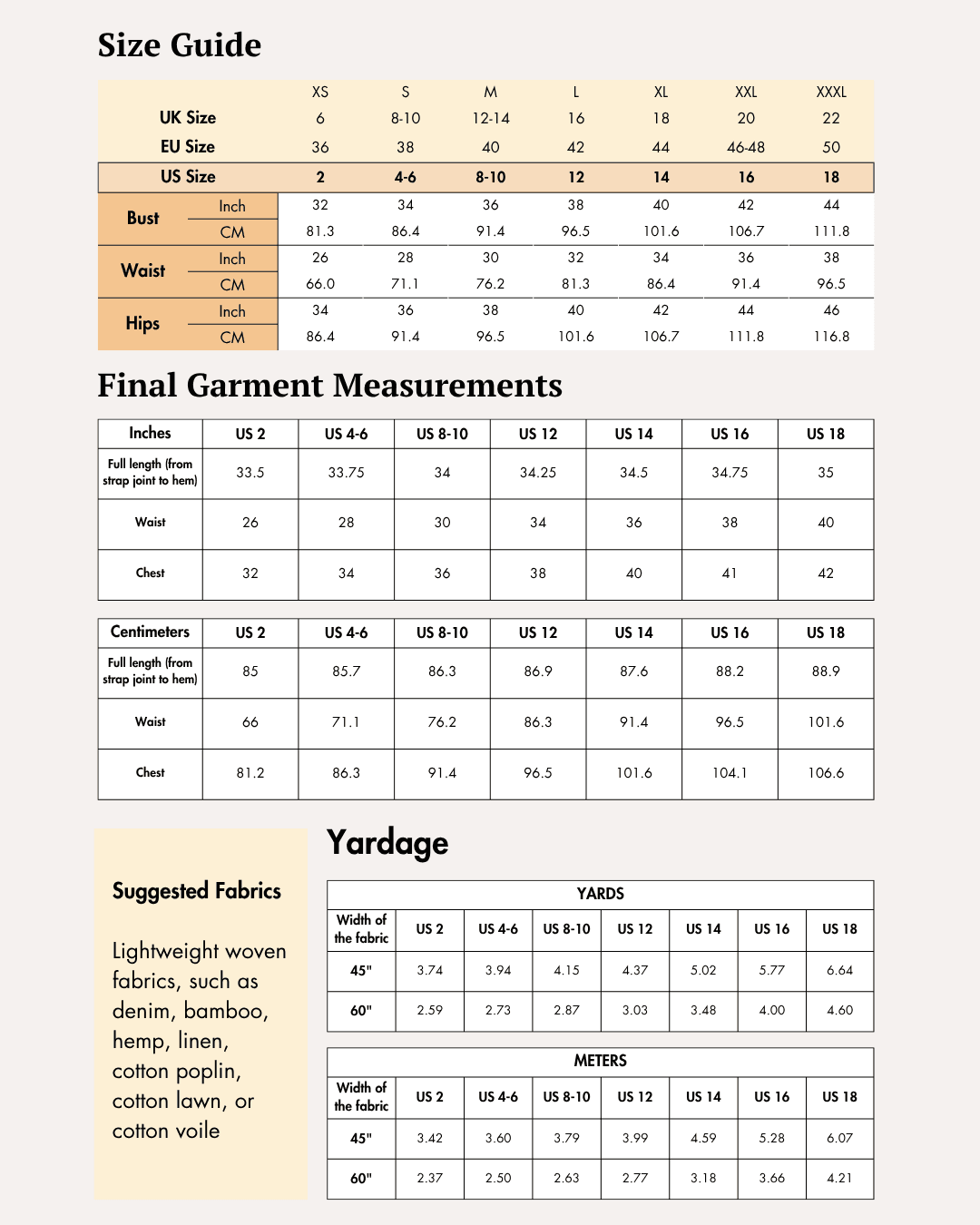 Size Guide for Barbiecore summer dress 'Violet' 